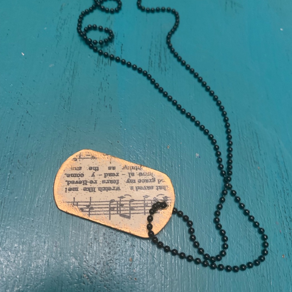 Amazing grace dog tag necklace
